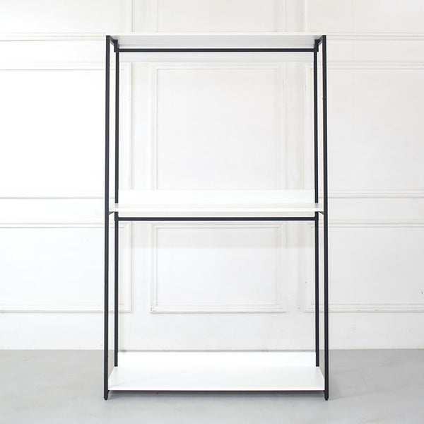 English Elm Fiona White 111" Freestanding 3-Tower Walk-In Closet System – 7 Shelves, Eco Wood + Powder Frame B040S00088