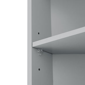English Elm Multi-Functional Corner Cabinet Tall Trapezoid Bathroom Storage with Adjustable Shelves, Doors, Anti-Dump Device Grey WF530911AAE