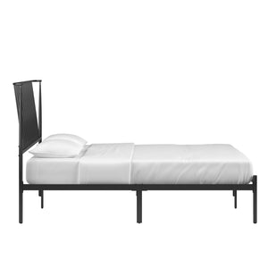 Homelegance By Top-Line Dante Metal Platform Bed with Curved Metal Headboard Black Metal