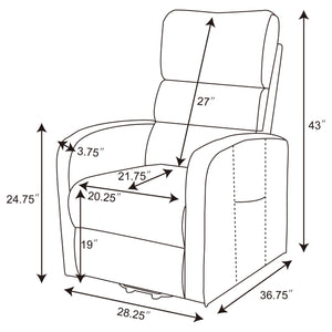 English Elm Royston Channel Back Power Lift Recliner with Remote and Pocket Coil Fabric Seat B062P440092