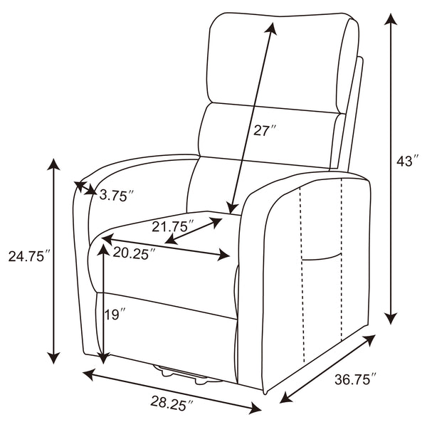 English Elm Royston Channel Back Power Lift Recliner with Remote and Pocket Coil Fabric Seat B062P440092