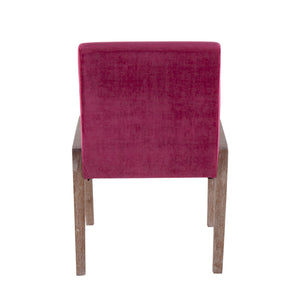 English Elm Carmen Contemporary Chair Set Of 2 – Plush Hot Pink Velvet With White-Washed Wood For Modern Style B202S01319