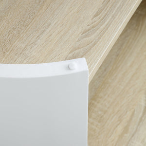 English Elm 3 Round Coffee Table Set 31" Nesting 2-Tier Rustic White & Natural MDF Top with Shelf, Modern Durable Design W1117S00104