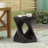 Christopher Knight Home® - Noble House - - Mgo Twist Shape Side Table, Wood-Like Texture, Black Color