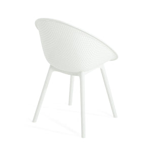 English Elm Christopher Knight Home® - Gable Outdoor Dining Chair Set of 2 – Weather-Resistant Resin Build, Perforated Diamond Pattern Comfort White N775P176686K