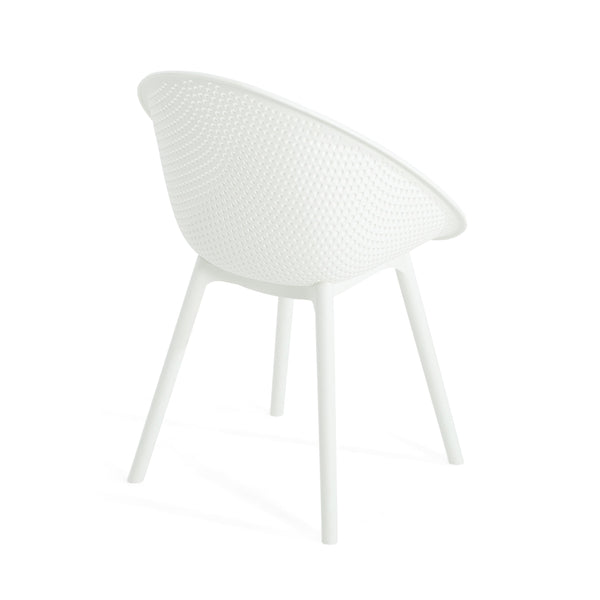 English Elm Christopher Knight Home® - Gable Outdoor Dining Chair Set of 2 – Weather-Resistant Resin Build, Perforated Diamond Pattern Comfort White N775P176686K