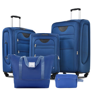 English Elm Softside Expandable Spinner Luggage Set with Tsa Lock Duffel Polyester Travel Navy Blue N732P201004C