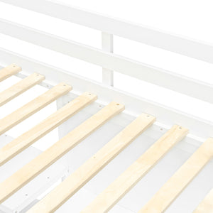 English Elm Twin Loft Bed with Built-in Desk Shelving and Dry-erase Board for Kids Rooms White LT100320AAK