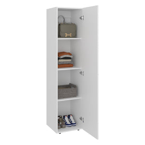 English Elm Deftones Tall Narrow Wenge Cabinet Four Shelves Slim Floor to Ceiling Bedroom Storage B128P485412