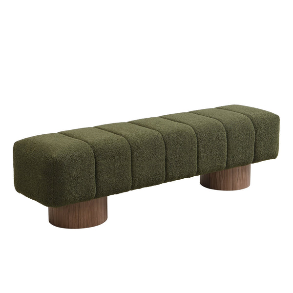 English Elm Christopher Knight Home® - Upholstered Multi-Purpose Dining Bench 64" No-Assembly Entryway Seat 300lb Capacity Modern PU Upholstery Green N779P253550G