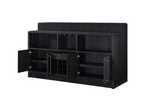 English Elm Elm Veneer Home Bar Cabinet with Led Lighting Peppercorn Finish Entertaining Storage B2699P469522