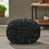 Christopher Knight Home® Hand-Crafted Cable Weave Round Pouf for Plush Seating & Footrest in Bold Design