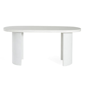 English Elm Christopher Knight Home® - Ellis Oval 67.5" Modern Outdoor Concrete Dining Table - White Terrazzo For Stylish Gatherings N773P285999T_N773P286000T