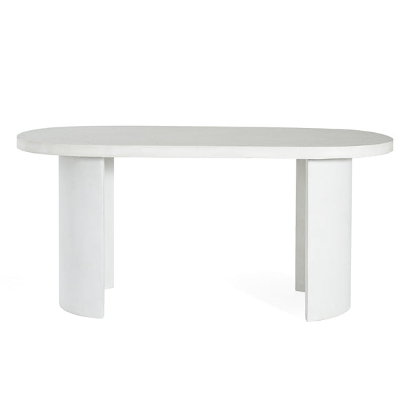 English Elm Christopher Knight Home® - Ellis Oval 67.5" Modern Outdoor Concrete Dining Table - White Terrazzo For Stylish Gatherings N773P285999T_N773P286000T