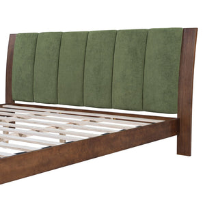 English Elm Christopher Knight Home® - Premium Pine Wood King Bed Frame - Mid-Century Modern Design With Upholstered Headboard & Unique Colors N770P345989D_N770P345990D