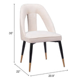 Artus Dining Chair Ivory 110002 Zuo Modern