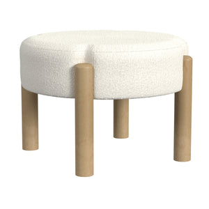 English Elm Eli Round Boucle Ottoman Footstool with Hardwood Legs for Living Room Seating B056P416982