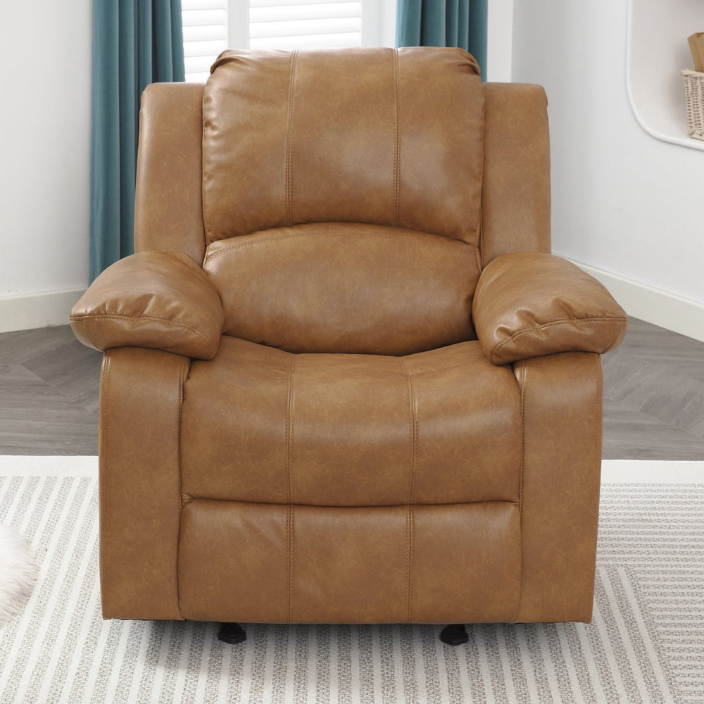 English Elm Charlotte Faux Leather Glider Recliner with Pub Back and Plush Cushion Support B050P322573