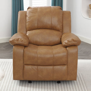English Elm Charlotte Faux Leather Glider Recliner with Pub Back and Plush Cushion Support B050P322573