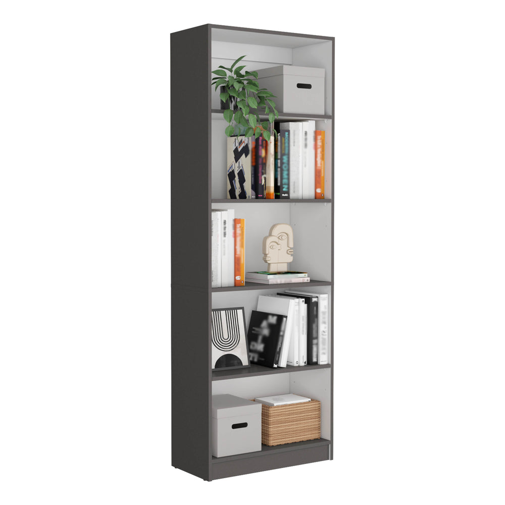 English Elm Bartow 3-Piece Bookcase Set – Modern Matt Gray & White Shelving For Stylish Home Organization B070S00292
