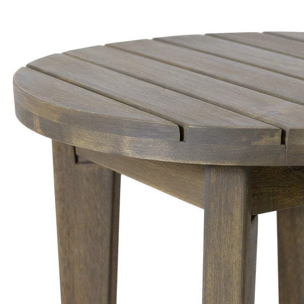 English Elm Outdoor Acacia Hardwood 3 Piece Patio Set with Woven Rope Strap Lounge Chairs 70913.00BLK2-62266.00GRY