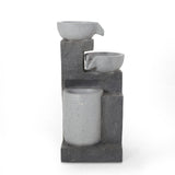 Christopher Knight Home® - Noble House - Catoosa Outdoor Modern 3 Tier Fountain, Multi-Gray