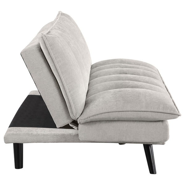 English Elm Fullerton Velvet Channel Tufted Convertible Sleeper Sofa with Splayed Legs for Studio Spaces B062P447777