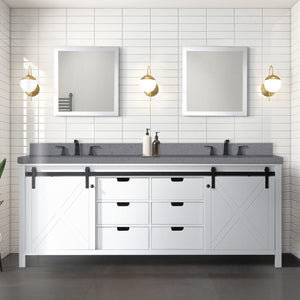 English Elm White Double Bath Vanity With Grey Quartz Countertop – Elegant Design, Ample Storage & Soft-Close Drawers B2731P260078-GIGA
