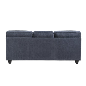 English Elm Contemporary Chenille Sofa and Loveseat Set with Pocket Coil Cushions for Living Rooms Blue B011S02478