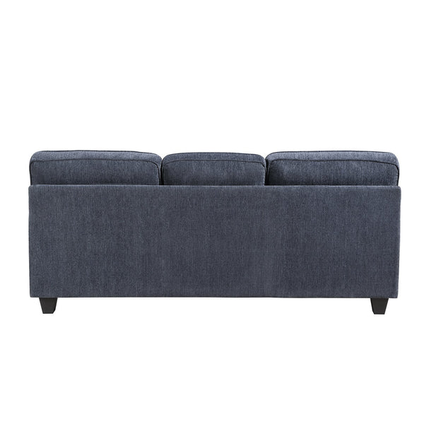 English Elm Contemporary Chenille 3 Piece Sofa Set with Pocket Coil Support and Reversible Cushions Blue B011S02477
