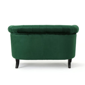 English Elm Christopher Knight Home® - LOVESEAT Chesterfield Velvet Loveseat with Deep Button Tufting, Scrolled Arms & Nailhead Trim for Elegant Comfort Emerald 61203.00NVLTEMD