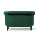 Christopher Knight Home® - Noble House - Milani Tufted Chesterfield Velvet Loveseat With Scrolled Arms