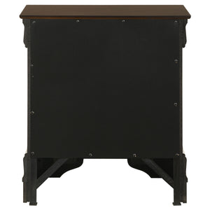 English Elm Demetra Cappuccino Nightstand with 2 Drawers, Vintage Bail Handles, Tapered Legs, Warm Espresso Finish B062P328728