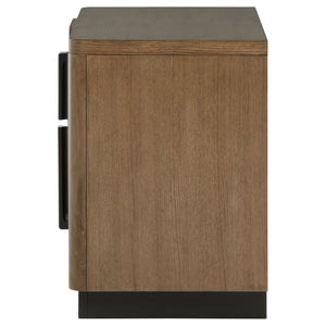 English Elm Moraga Fluted Ash Veneer Nightstand with Two Drawers for Modern Bedrooms B062P451801