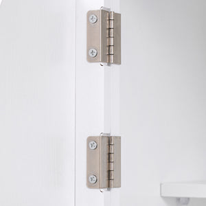 English Elm K&K 71" Farmhouse Pantry Cabinet with Embossed Texture, 2 Drawers, 8 Door Racks, Adjustable Shelves, Anti-Tip Stability Ameican White Oak N707P254905W