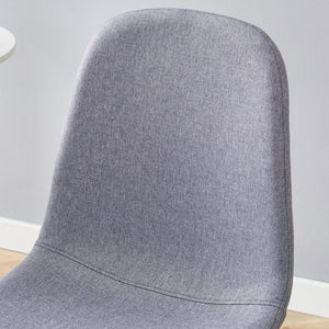 English Elm Table & Chair Set - Modern Multifunctional Lifting Design With Walnut Finish & 4 Gray Linen Chairs W1151S03777-GIGA