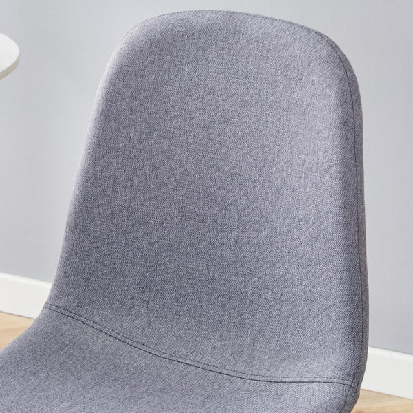 English Elm Table & Chair Set - Modern Multifunctional Lifting Design With Walnut Finish & 4 Gray Linen Chairs W1151S03777-GIGA