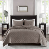 Madison Park Harper Glam/Luxury 3 Piece Velvet Quilt Set MP13-3306 Taupe