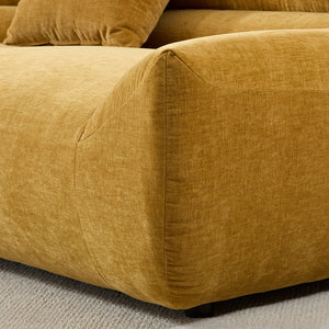 English Elm Modular Cloud Sectional Three Piece Curved Sofa with Polyester Upholstery for Living Room W2582S00203