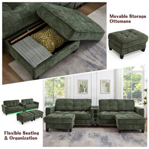 English Elm Swivel Barrel Accent Chair Chenille Tufted Round Club Seat for Living Room Lounge Green N719S002290F