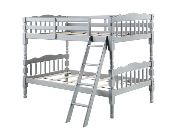 English Elm Homestead Twin/Twin Bunk Bed with Convertible Stacked or Separate Design, Solid Slat System, 330lb Capacity Gray 80 L x 12 W x 5 H B2726S00346