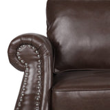 Christopher Knight Home® - Noble House - Lawton Contemporary Faux Leather Loveseat with Nailhead Trim