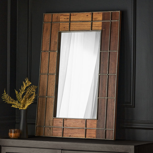 English Elm Christopher Knight Home® - MIRROR Rustic Brown Wood Wall Mirror 44x32in with 6in Depth | Farmhouse Decor, Durable Frame, Elegant Accent Piece 71749.00
