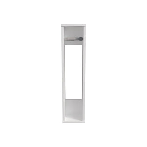 English Elm White Minimalist Toilet Paper Holder Wall Mounted 28" High Modern White Finish Particleboard Design B062P252178
