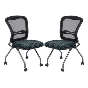 OSP Home Furnishings Soft-flex Pro-line Ii Folding Chair with Mesh Back and Lumbar Support for Offices 84220-K116