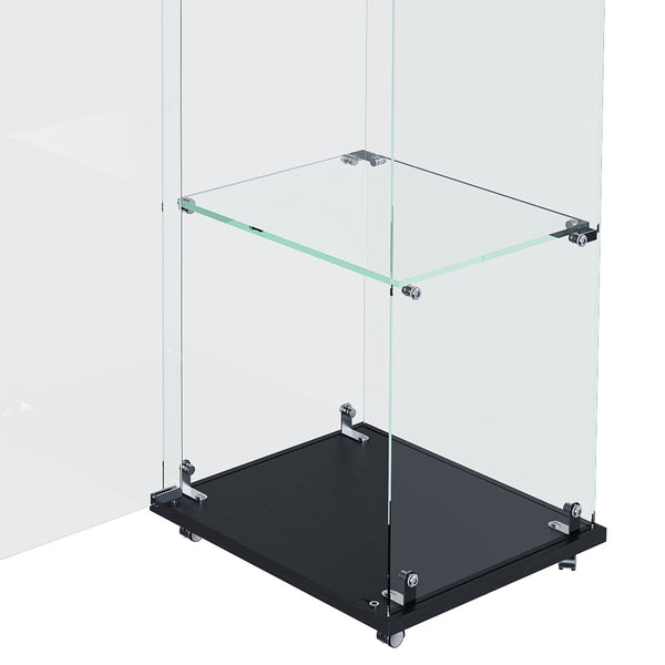 English Elm Premium 5-Tier Glass Display Case With Led Lighting, Stylish Design For Collectibles, Home & Office W2700P353066-GIGA