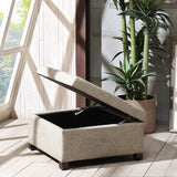 Madison Park Aspen Transitional Soft Close Storage Ottoman FPF18-0255 Sand