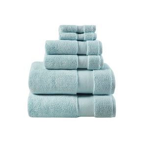 JLA Home Madison Park Signature - 1000gsm Premium 6-Piece Cotton Towel Set — Spa-Soft, Ultra-Absorbent, OEKO-TEX Certified Luxury for Home Blue MPS73-433