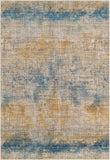 Unique Loom Deepa Whane Machine Made Abstract Rug Blue Ivory, Yellow/Gray 6' 1" x 8' 10"