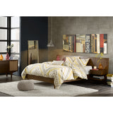 INK+IVY Clark Mid-Century Bed with 2 Nightstands IIF19-0031 Pecan